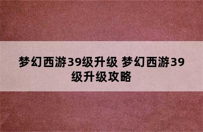 梦幻西游39级升级 梦幻西游39级升级攻略